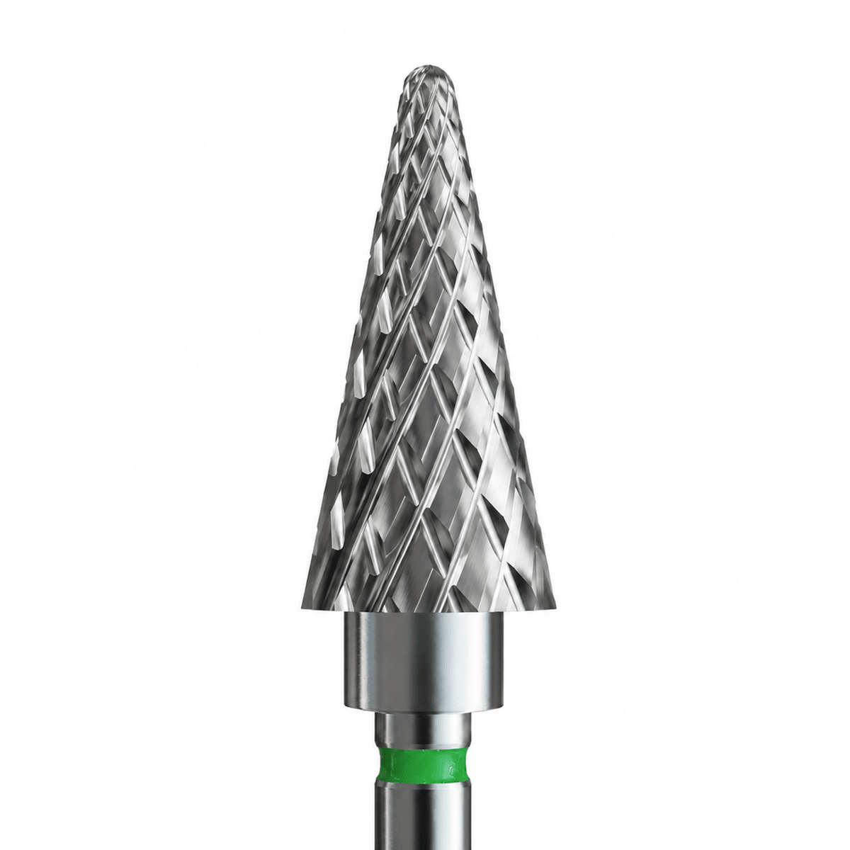 Fraise en carbure – Conique pointue 6,0 mm | Bague verte - iq-nails - IQ Nails - Fraises -